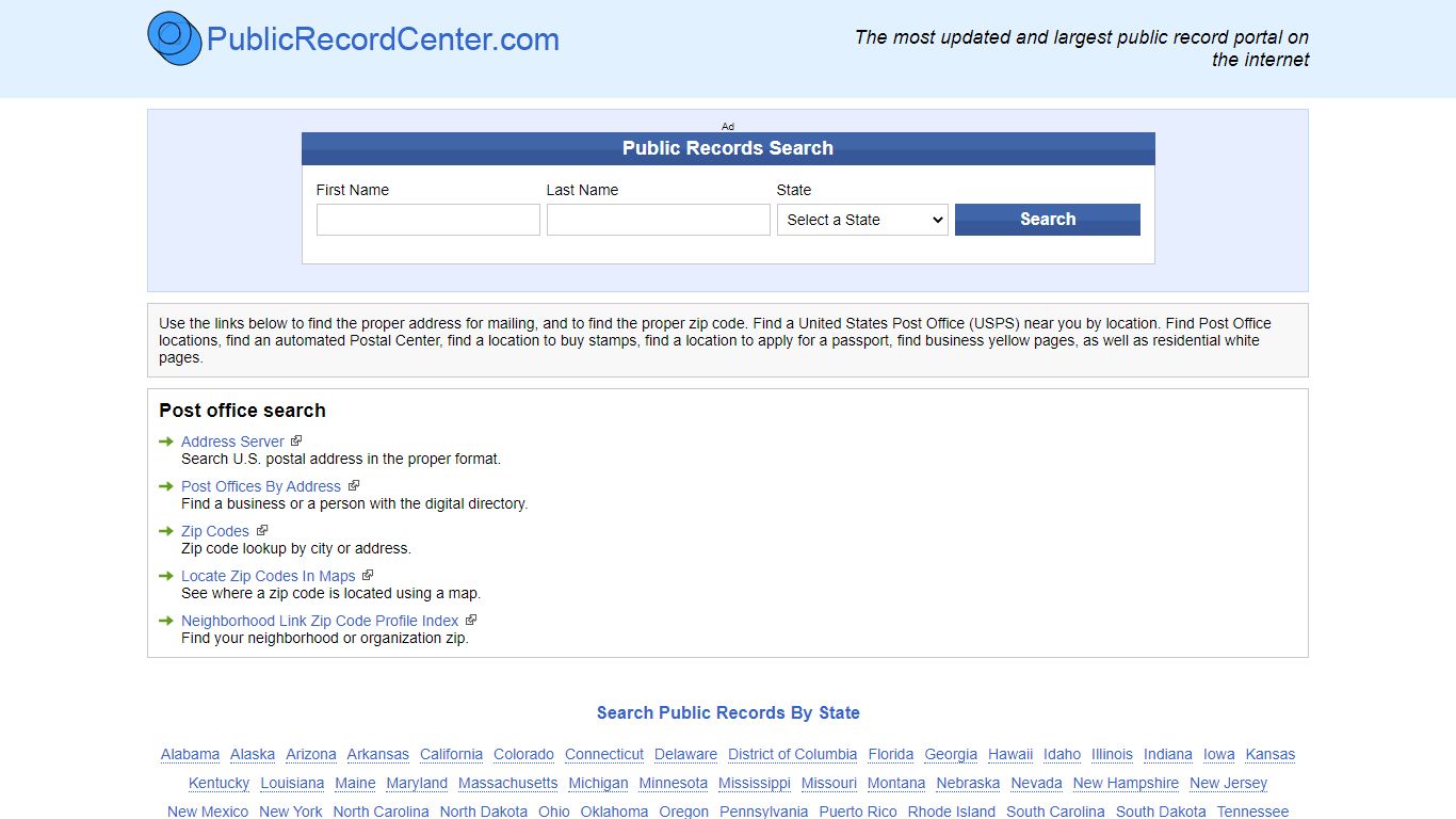 United States Post Office Search - Public record center