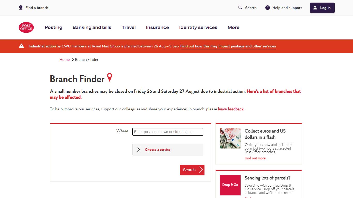 Branch Finder | Post Office